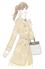 トレンチコートを着た女性