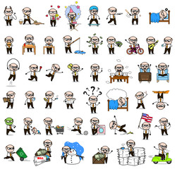 Old Boss - Set of Concepts Vector illustrations