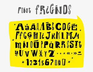 Vector abstract font and alphabet. Lettering font. 