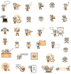 Various Vintage Cartoon Old Boss - Collection of Concepts Vector illustrations