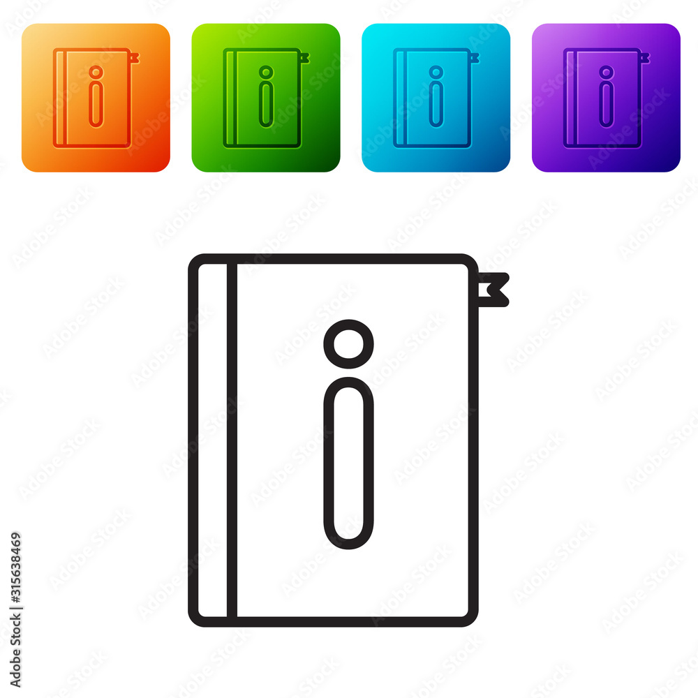 Poster black line user manual icon isolated on white background. user guide book. instruction sign. read be