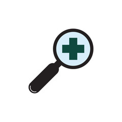 Fototapeta premium Health search icon. Logo concept symbol for find medical help. Vector illustration.