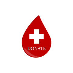 Obraz premium Donor symbol icon. Vector illustration of blood drop logo concept.