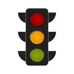 Traffic light icon flat. Vector illustration of signal concept of a road sign.