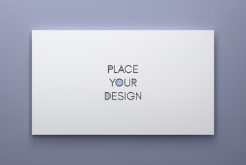 Obraz premium Mockup of a landscape-oriented magazine or catalogue. Blank sheet of paper. Element for advertising and promotional message. 3d vector illustration for your design.