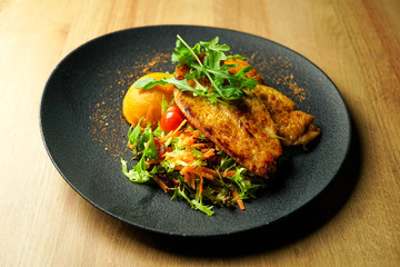 Chicken dish on a restaurant table