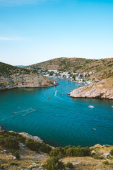 Fototapeta na wymiar Crimean landscape. Balaclava Bay