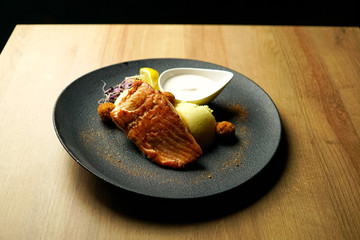 Chicken dish on a restaurant table