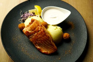 Chicken dish on a restaurant table