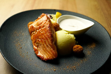 Chicken dish on a restaurant table