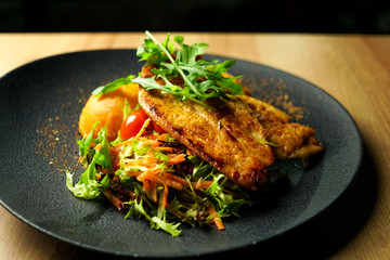 Chicken dish on a restaurant table