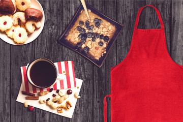 Christmas elements top view