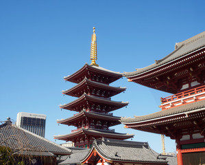 Fototapeta na wymiar Sensoji Temple in Asakusa Tokyo, Japan