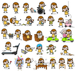 Obraz premium Comic Teen Character - Set of Concepts Vector illustrations