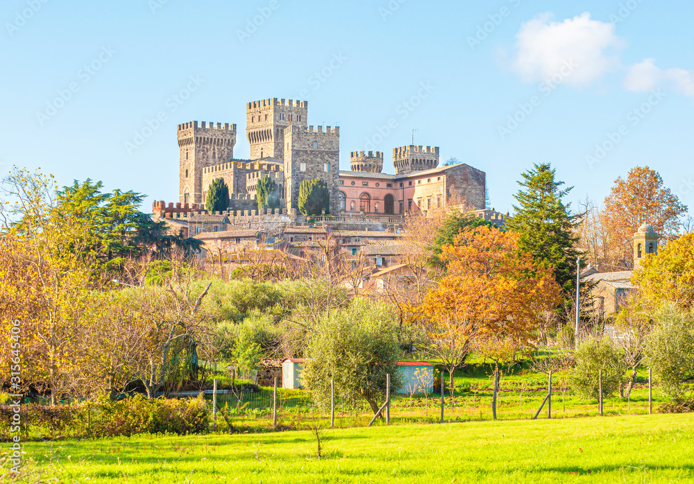 Wall mural torre alfina (lazio, italy) - the sacred and magical wood called 'bosco del sasseto' during the autu