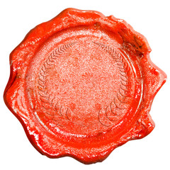 wax seal on white background