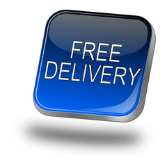 free Delivery Button - 3D illustration