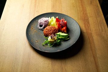 Main course in a restaurant