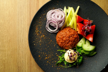 Main course in a restaurant
