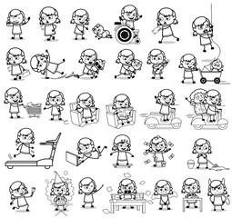 Retro Comic Teen Character - Set of Concepts Vector illustrations