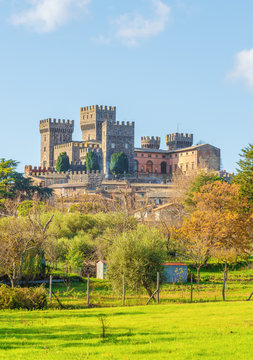 Torre Alfina (Lazio, Italy) - The sacred and magical wood called 'Bosco del Sasseto' during the autumn with foliage, beside the medieval village with castle