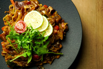 Main course in a restaurant