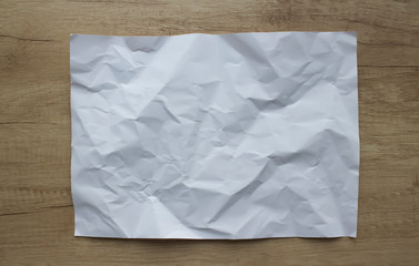 Crumpled sheet of white paper