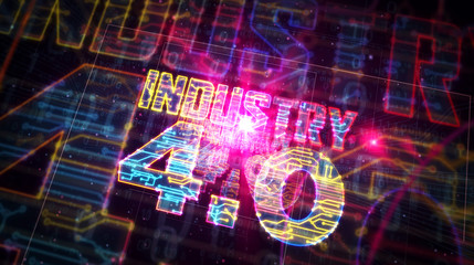 Industry 4.0 sign futuristic illustration