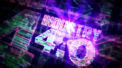 Industry 4.0 sign futuristic illustration