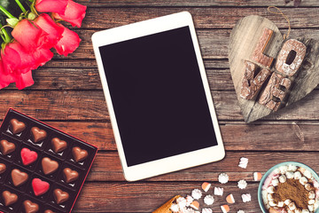 St. Valentine Day scene. Ideal for valentine text, proposal and wedding invitation