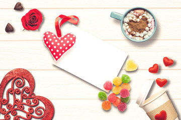 St. Valentine Day scene. Ideal for valentine text, proposal and wedding invitation