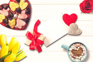 St. Valentine Day scene. Ideal for valentine text, proposal and wedding invitation