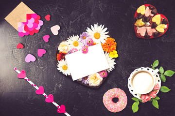 St. Valentine Day scene. Ideal for valentine text, proposal and wedding invitation