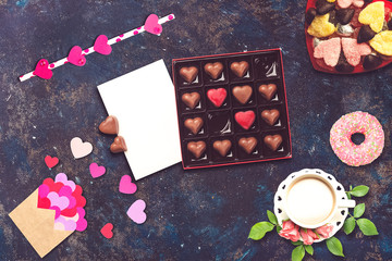 St. Valentine Day scene. Ideal for valentine text, proposal and wedding invitation