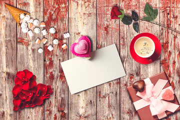 St. Valentine Day scene. Ideal for valentine text, proposal and wedding invitation