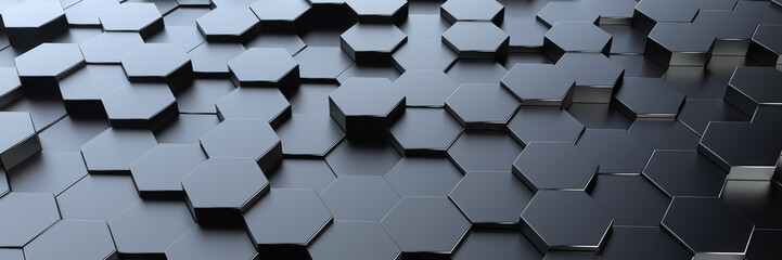 Digital Future Hexagon Background - 3D Rendering