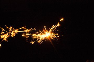 sparkler on black background