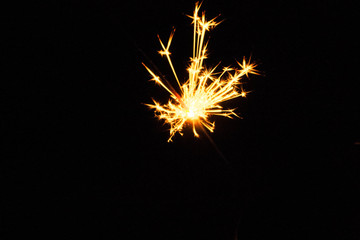 sparkler on black background