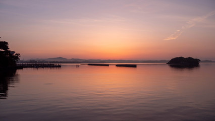 松島, 朝日,水, 岩, 海