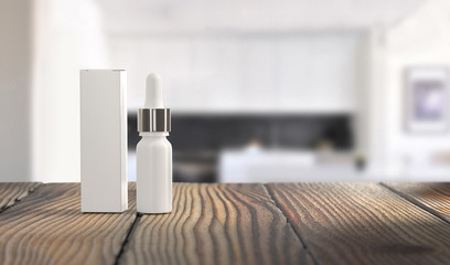 Glass dropper bottle mockup. Serum dropper botlle. Vape liquid in glass bottle. 