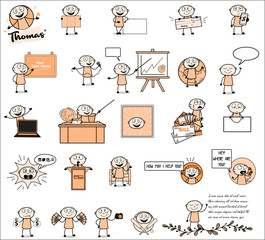 Comic Thief - Set of Vintage Style Concepts Vector illustrations