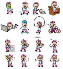Various Cartoon Vendor Character - Set of Concepts Vector illustrations