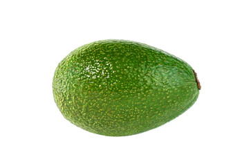 Whole avocado isolated on white background. Copy paste.