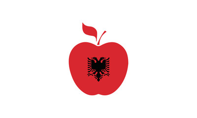 Fototapeta premium Albania national symbol apple shape 