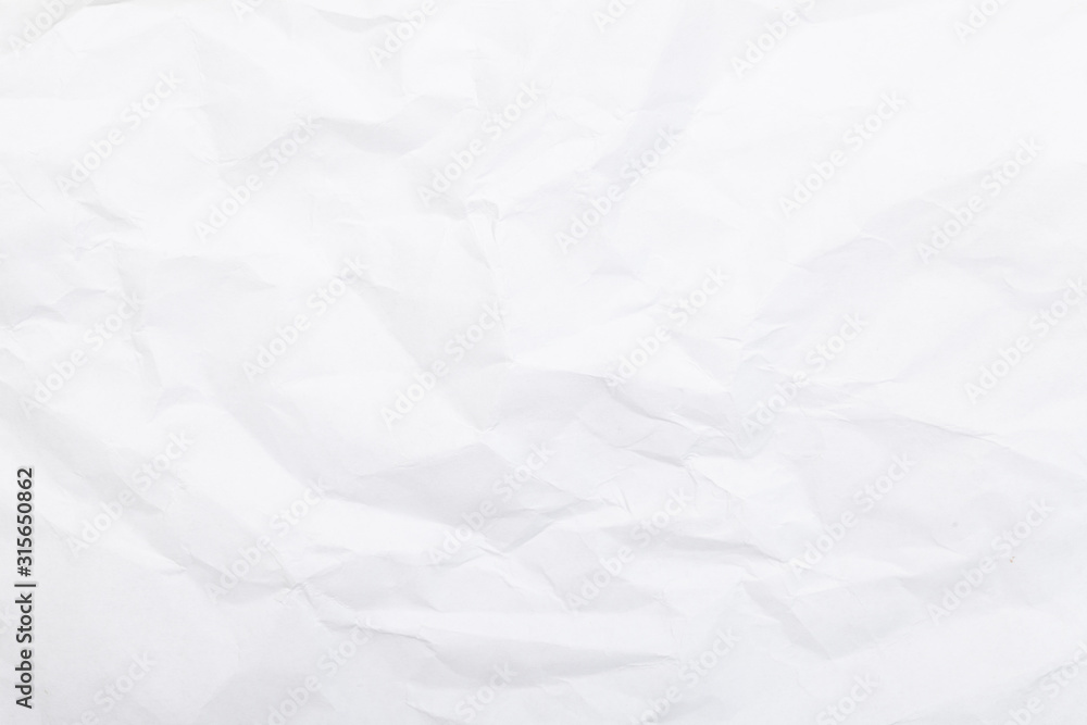 Poster white crumpled paper. background for design