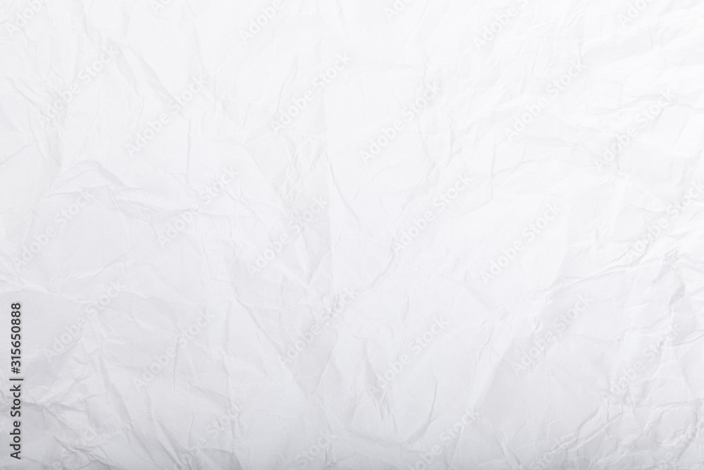 Poster white crumpled paper. background for design