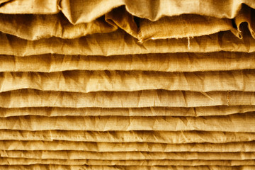 Decorative background from textile, burlap.