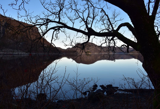 silhouette of landscape in norway