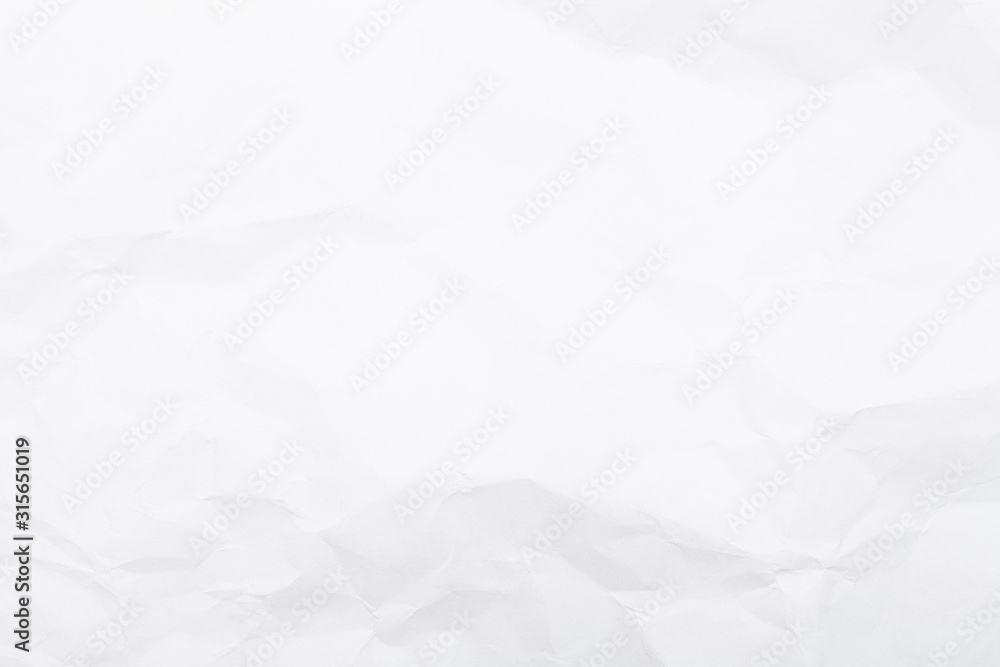 Poster white crumpled paper. background for design