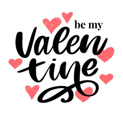 Valentine poster, card, label, banner letter slogan Vector elements for Valentine's day design elements. Typography Love heart